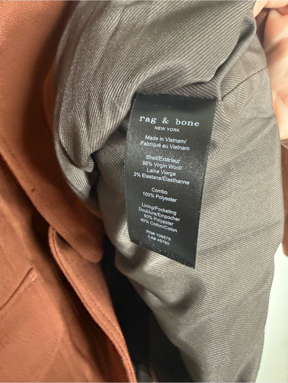 Rag and bone Cody blazer brown single breasted size 10 academia wool blend - Picture 4 of 5